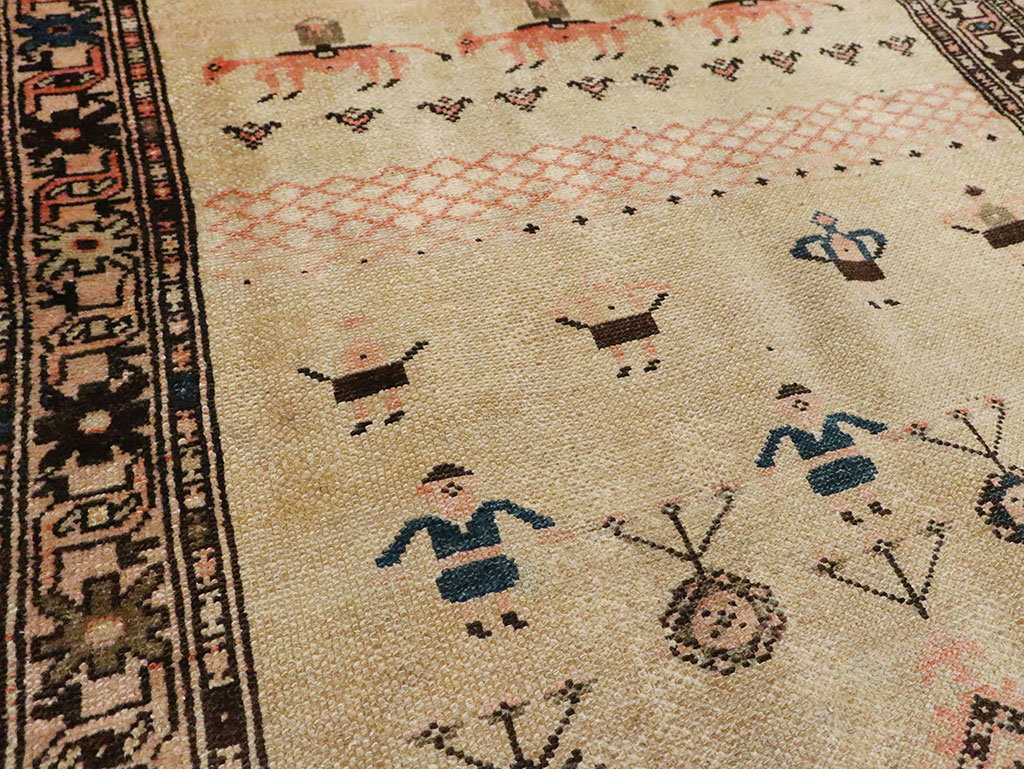 Antique Persian Serab Pictorial Runner, No.28065 - Gss