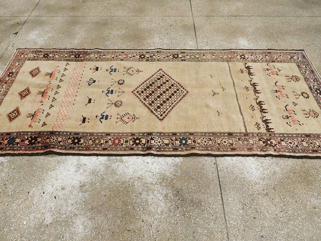 Antique Persian Serab Pictorial Runner, No.28065 - Gss