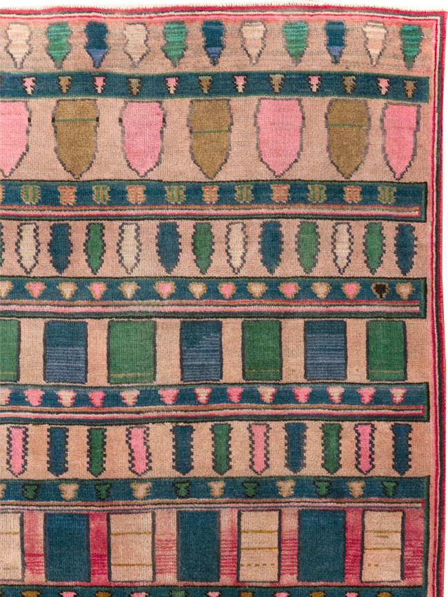 Vintage Persian Mashad Throw Rug, No.28067 - Gss