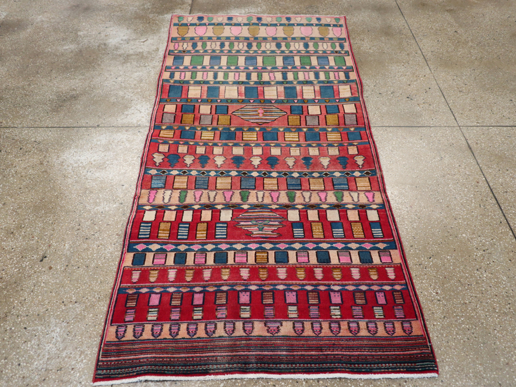 Vintage Persian Mashad Throw Rug, No.28067 - Gss