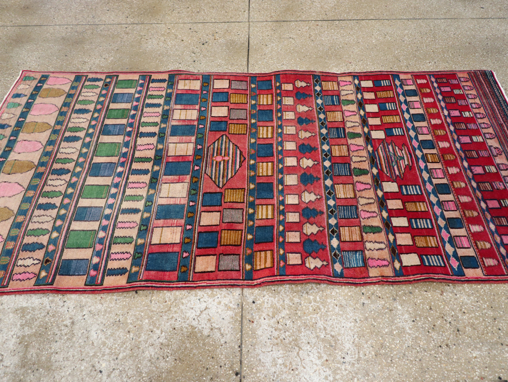 Vintage Persian Mashad Throw Rug, No.28067 - Gss