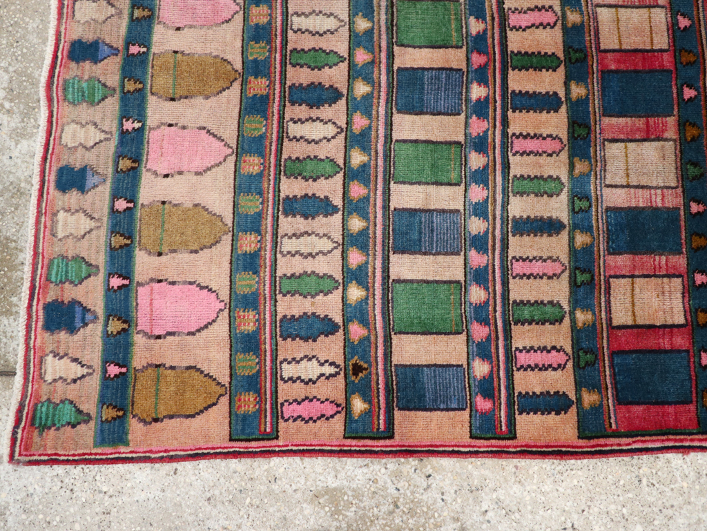 Vintage Persian Mashad Throw Rug, No.28067 - Gss