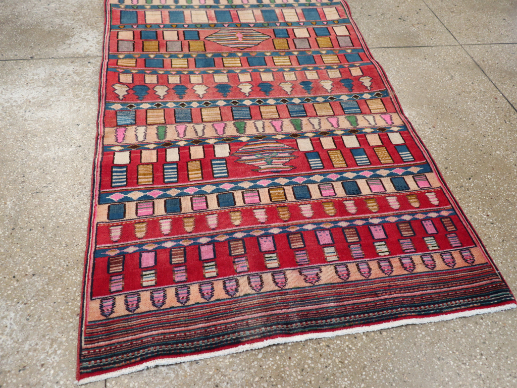 Vintage Persian Mashad Throw Rug, No.28067 - Gss