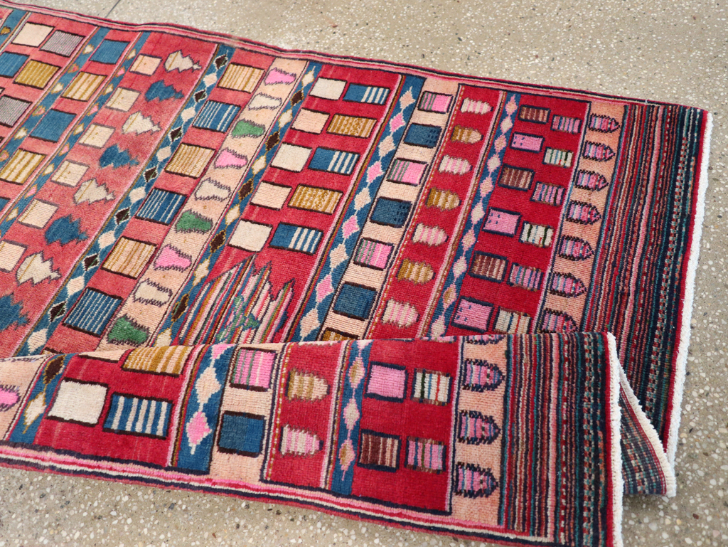 Vintage Persian Mashad Throw Rug, No.28067 - Gss