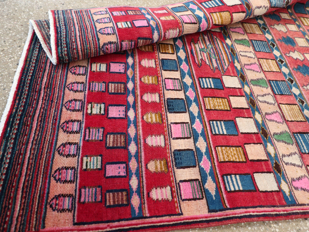 Vintage Persian Mashad Throw Rug, No.28067 - Gss