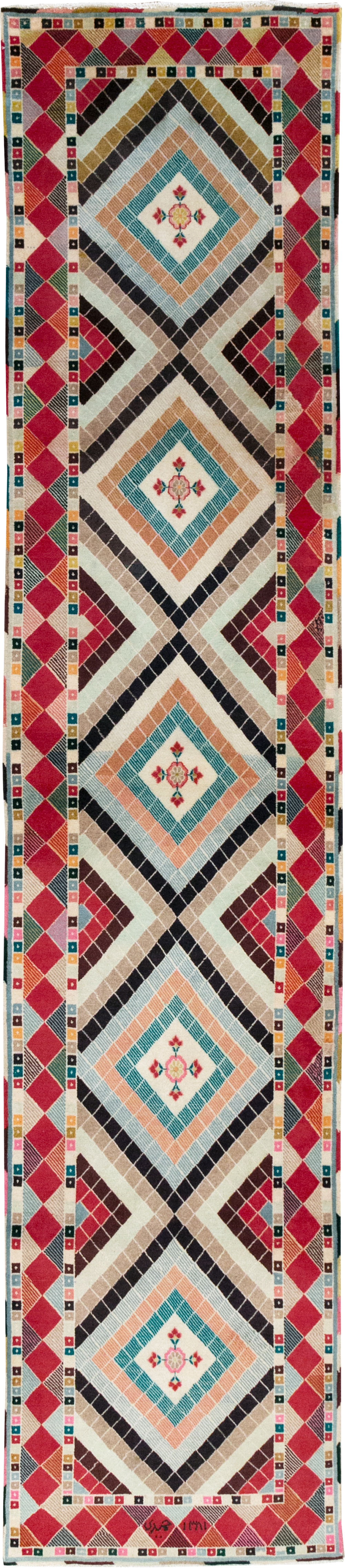 Vintage Persian Mashad Runner, No.28068 - Gss