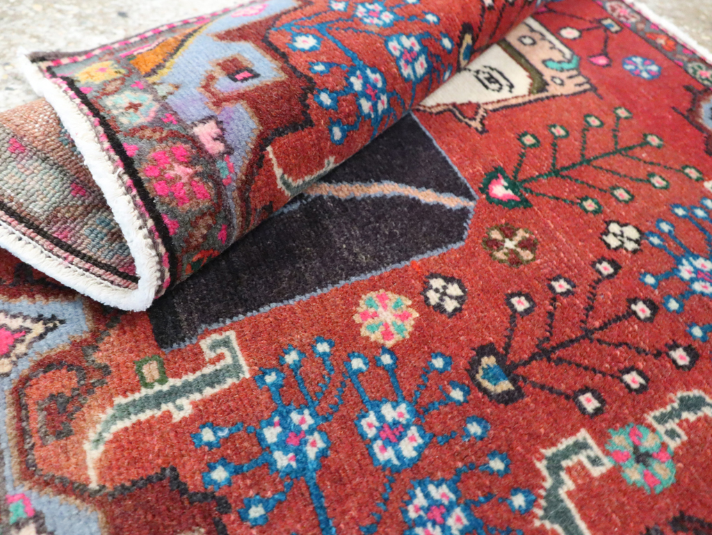 Vintage Persian Hamadan Pictorial Rug (Pair: 1 of 2), No.28071 - Gss