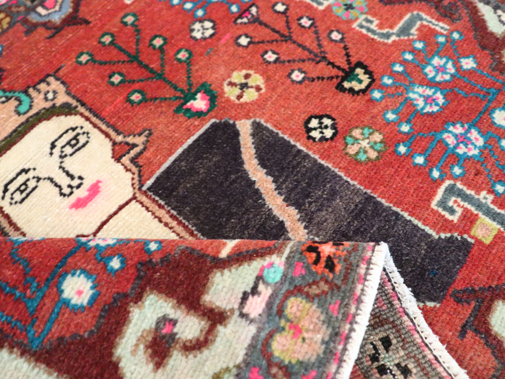 Vintage Persian Hamadan Pictorial Rug (Pair: 2 of 2), No.28072 - Gss