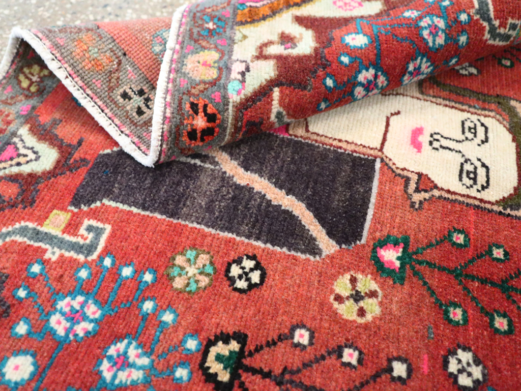 Vintage Persian Hamadan Pictorial Rug (Pair: 2 of 2), No.28072 - Gss