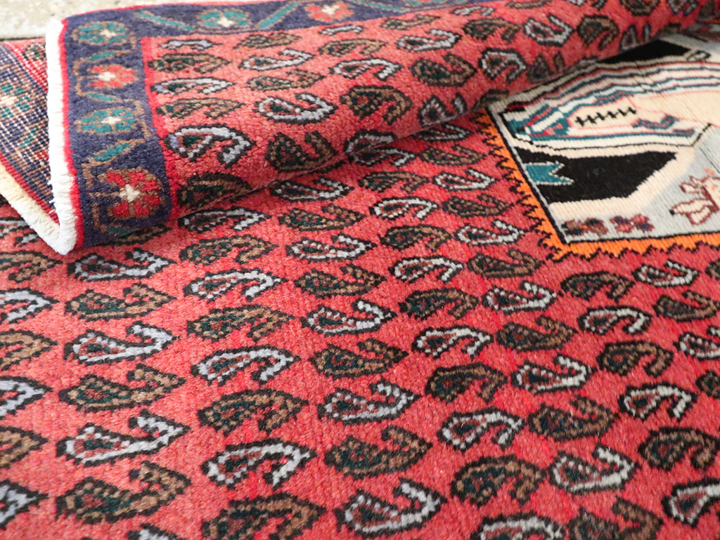 Vintage Pictorial Senneh Rug, No.28073 - Gss