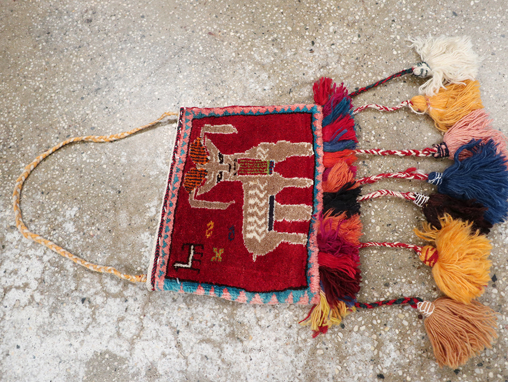 Vintage Persian Shiraz Bag Face, No.28075 - Gss