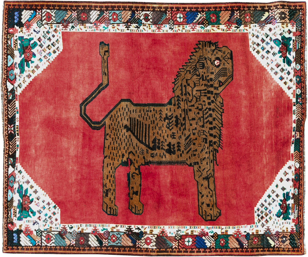 Vintage Pictorial Gabbeh Rug, No.28076 - Gss