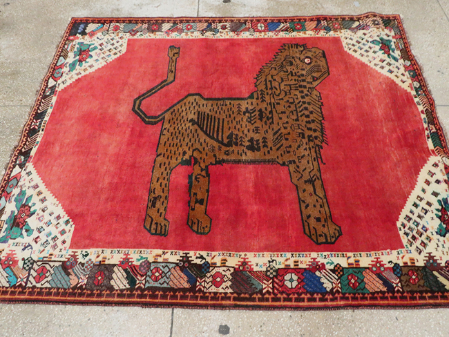 Vintage Pictorial Gabbeh Rug, No.28076 - Gss