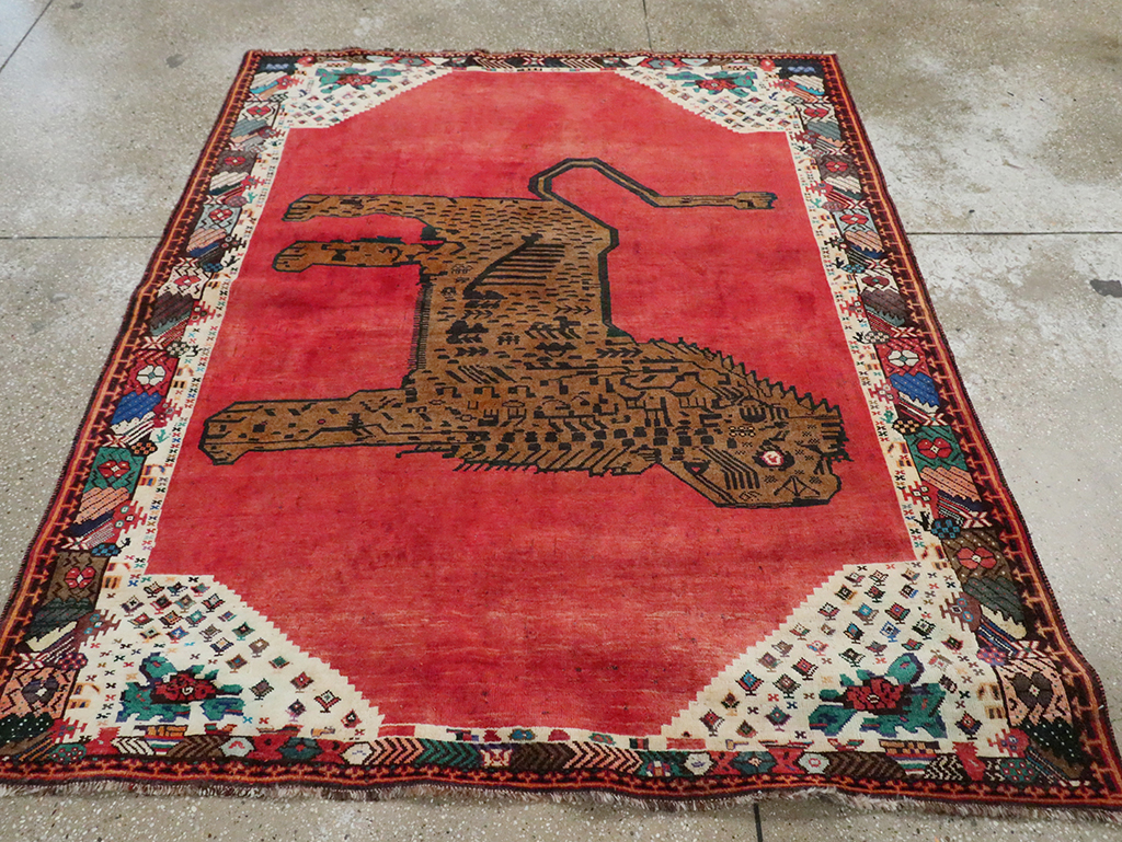 Vintage Pictorial Gabbeh Rug, No.28076 - Gss