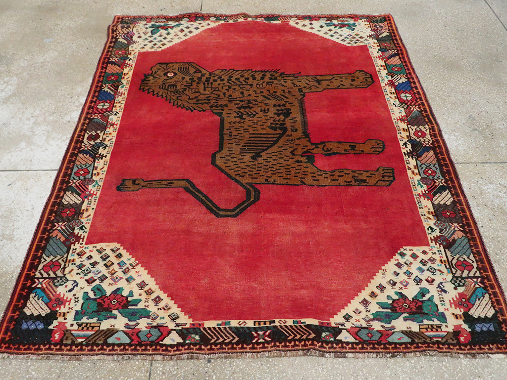 Vintage Pictorial Gabbeh Rug, No.28076 - Gss