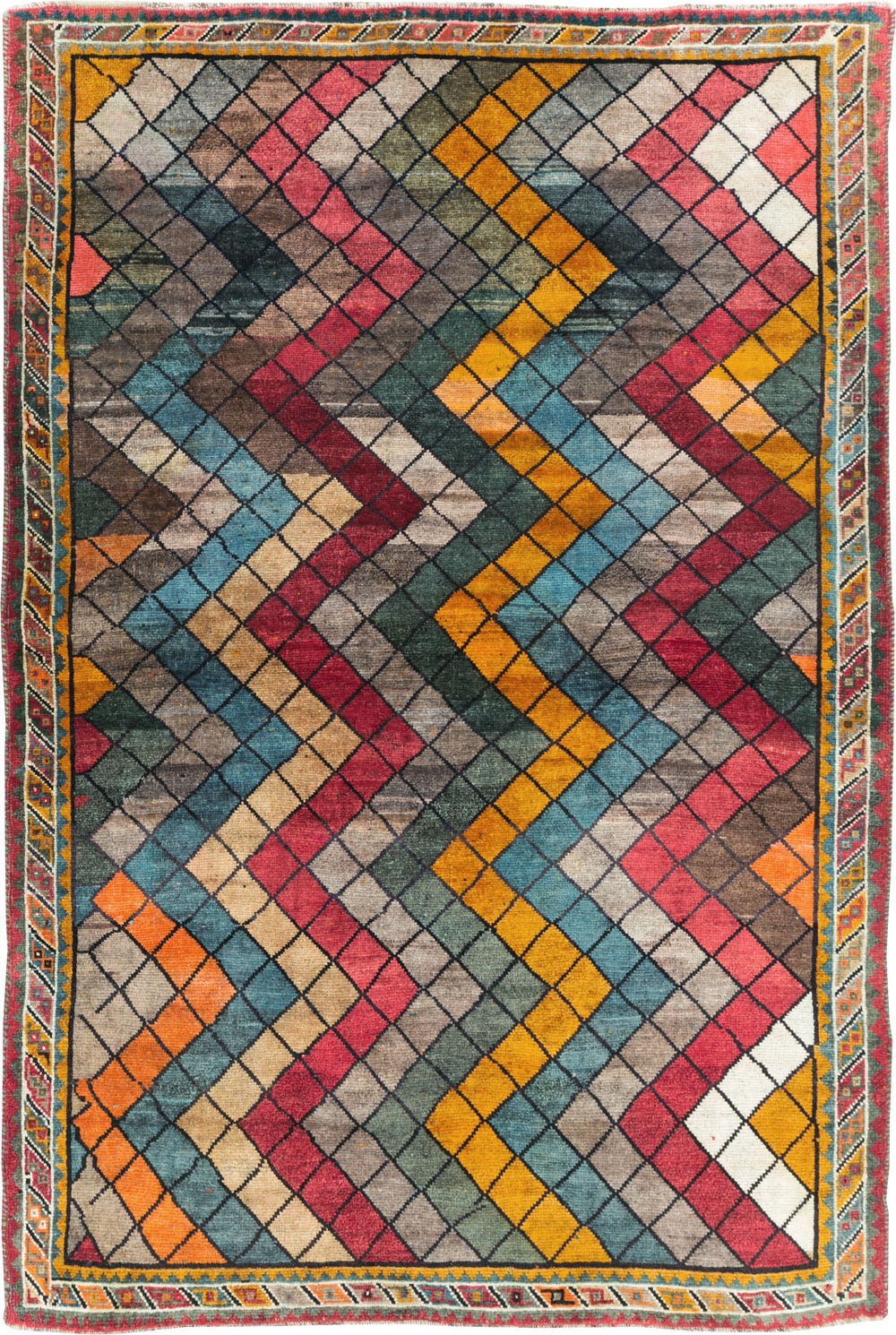 Vintage Persian Gabbeh Rug, No.28077 - Gss