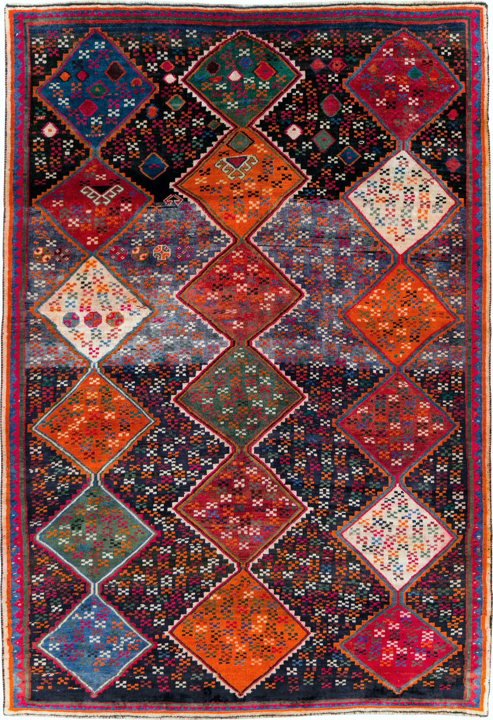 Vintage Persian Shiraz Accent Rug, No.28079 - Gss
