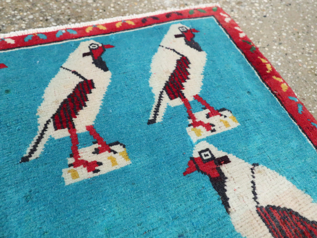 Vintage Persian Shiraz Pictorial Rug, No.28080 - Gss