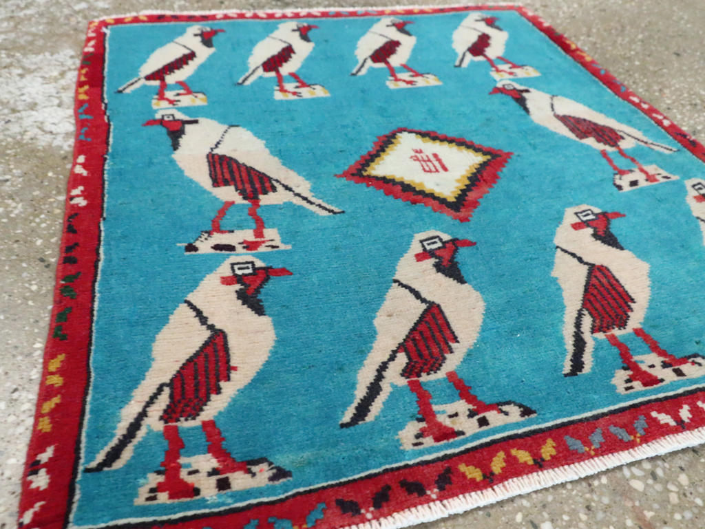 Vintage Persian Shiraz Pictorial Rug, No.28080 - Gss