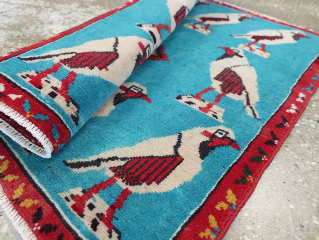 Vintage Persian Shiraz Pictorial Rug, No.28080 - Gss