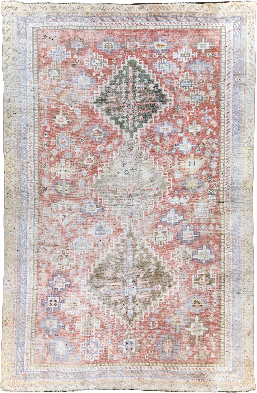 Vintage Persian Cotton Shiraz Accent Rug, No.28086 - Gss