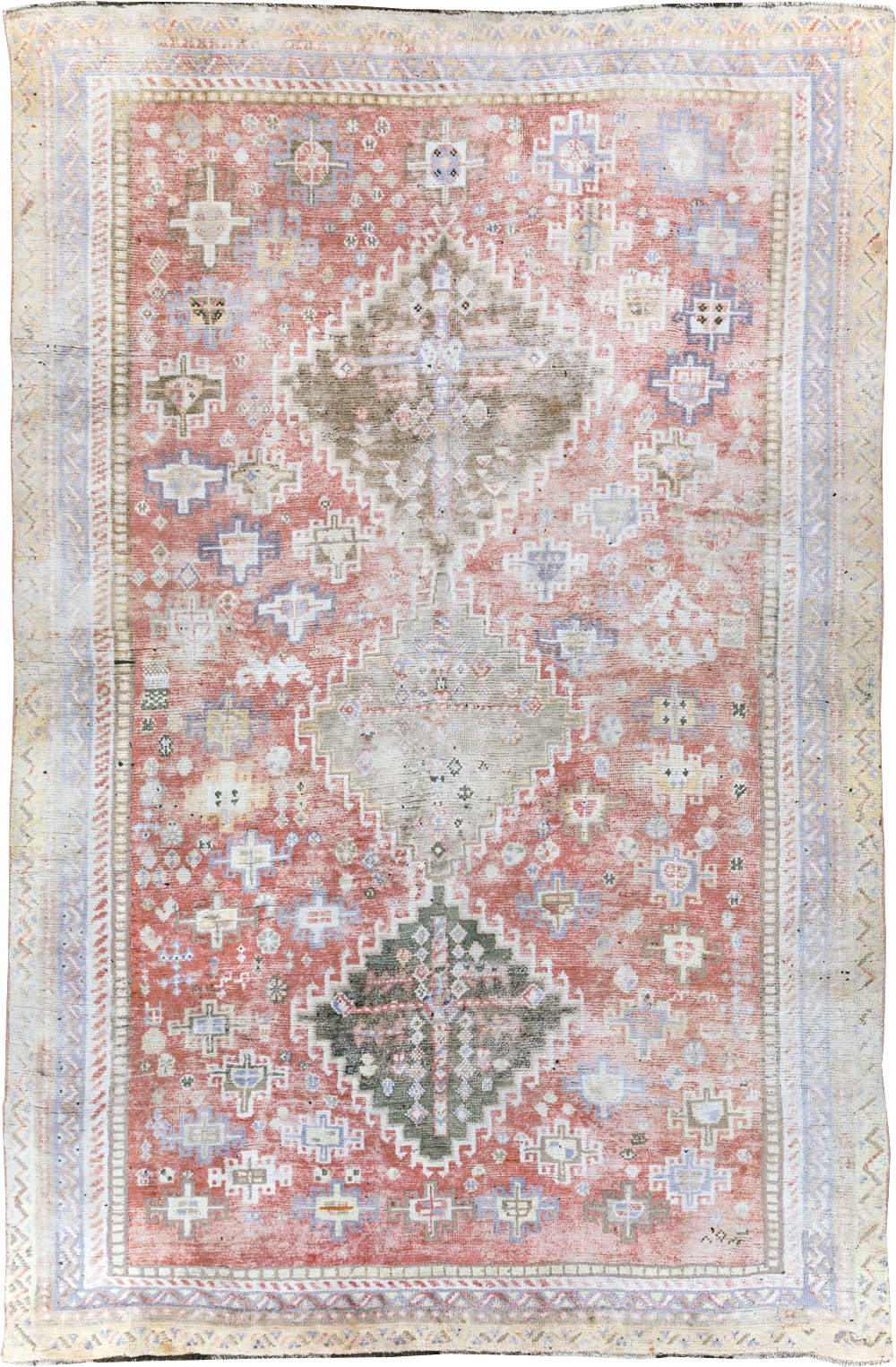 Vintage Persian Cotton Shiraz Accent Rug, No.28086 - Gss