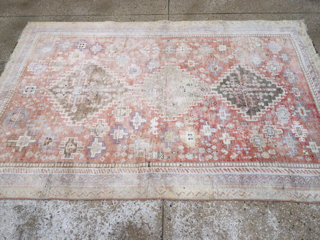 Vintage Persian Cotton Shiraz Accent Rug, No.28086 - Gss