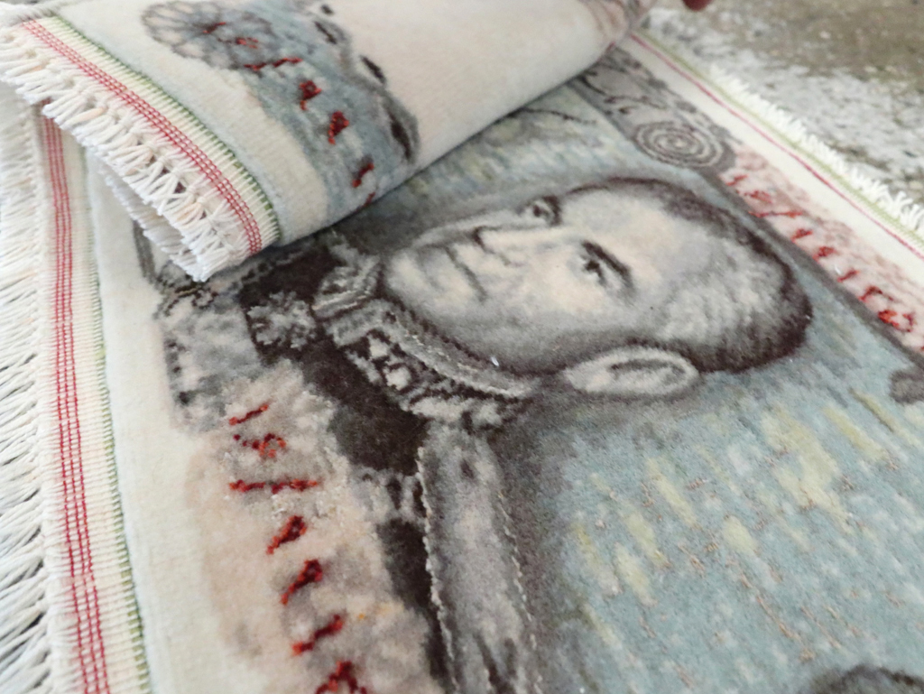 Vintage Persian Tabriz Pictorial Rug, No.28090 - Gss