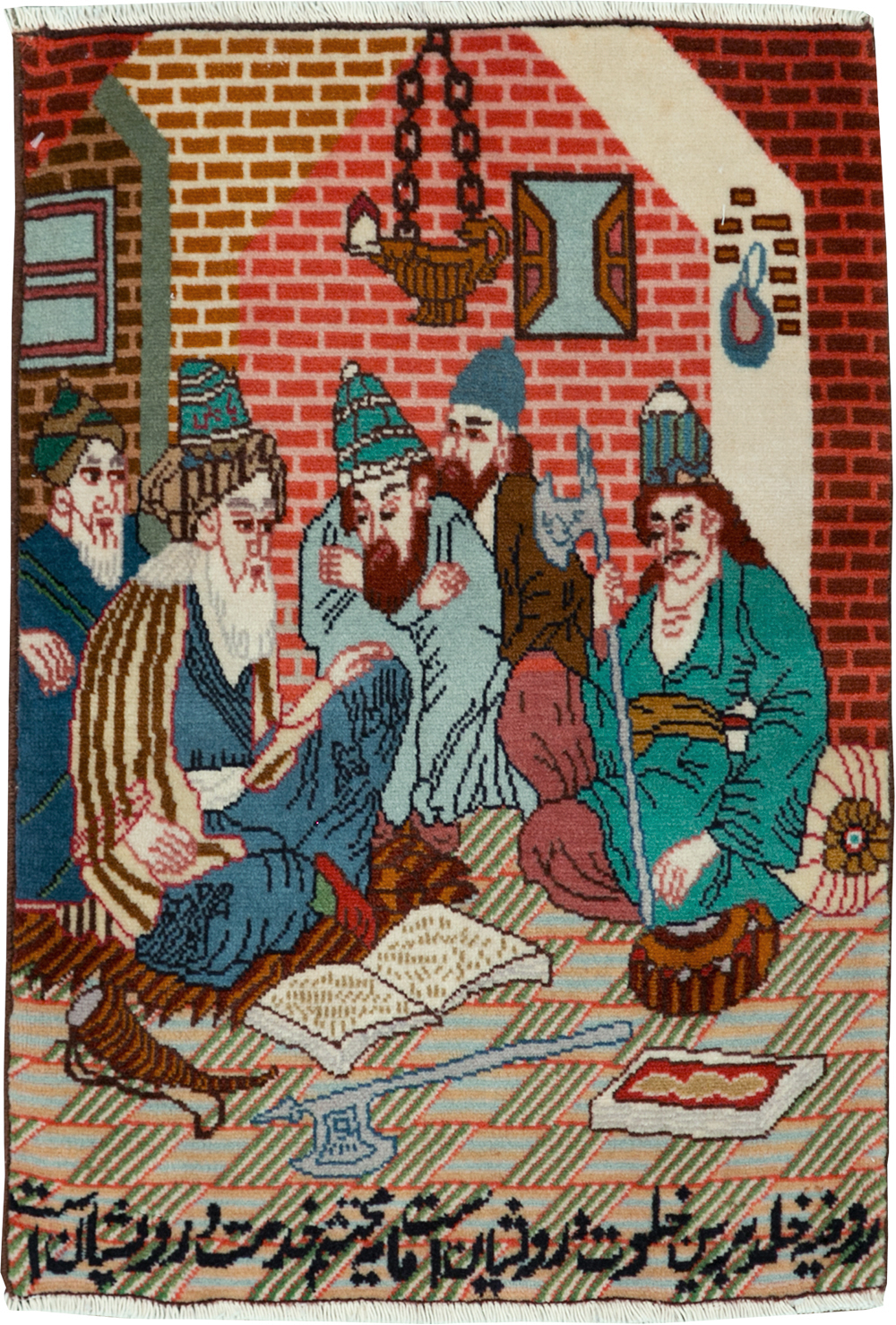 Vintage Persian Tabriz Pictorial Rug, No.28091 - Gss