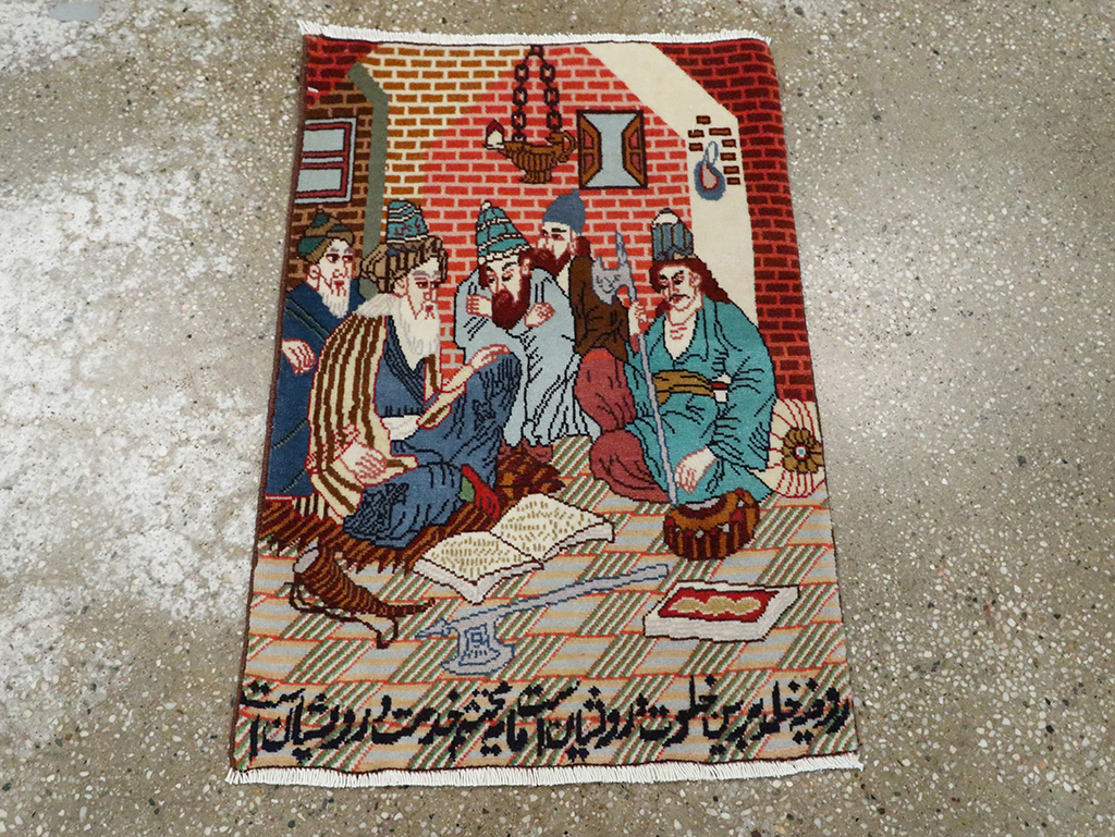 Vintage Persian Tabriz Pictorial Rug (Pair: 2 of 2), No.28091 - Gss