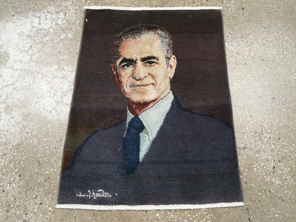 Vintage Persian Tabriz Pictorial Rug, No.28092 - Gss