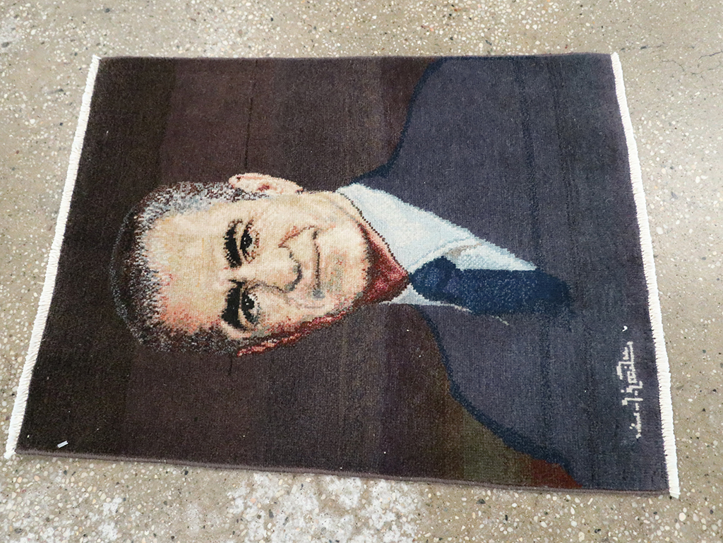 Vintage Persian Tabriz Pictorial Rug, No.28092 - Gss