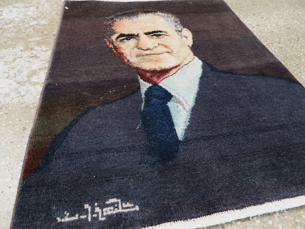 Vintage Persian Tabriz Pictorial Rug, No.28092 - Gss