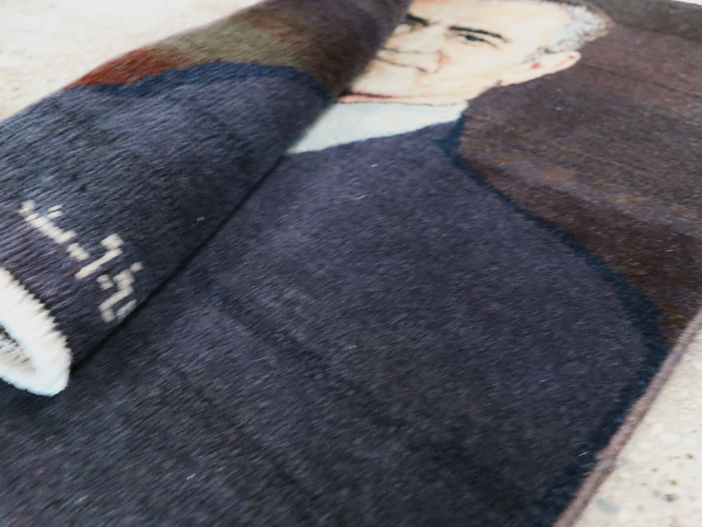 Vintage Persian Tabriz Pictorial Rug, No.28092 - Gss