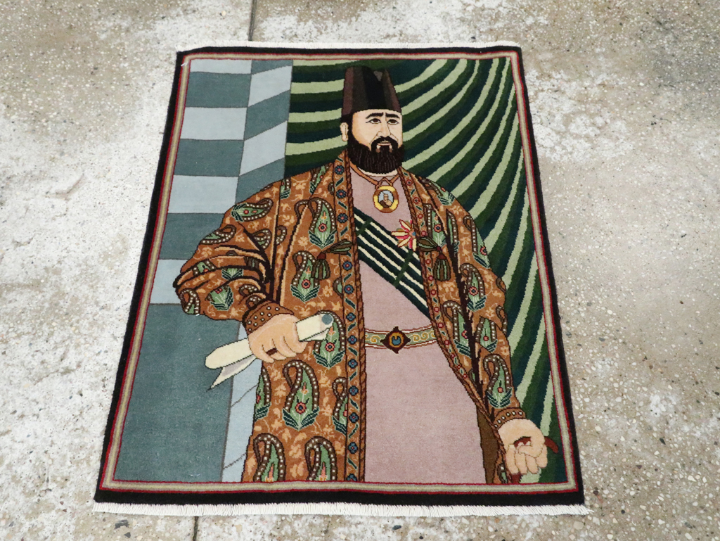Vintage Persian Tabriz Pictorial Rug (Pair: 1 of 2), No.28093 - Gss