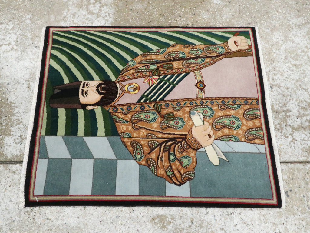 Vintage Persian Tabriz Pictorial Rug (Pair: 1 of 2), No.28093 - Gss