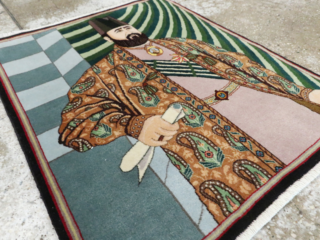 Vintage Persian Tabriz Pictorial Rug (Pair: 1 of 2), No.28093 - Gss