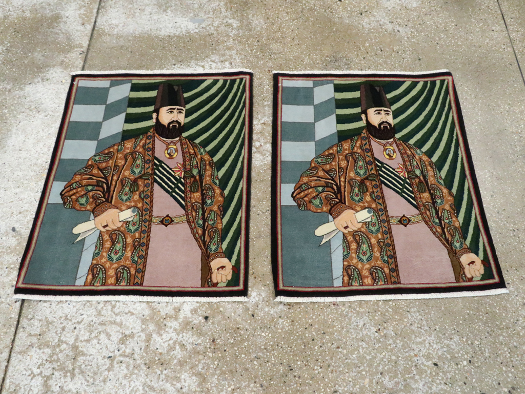 Vintage Persian Tabriz Pictorial Rug (Pair: 1 of 2), No.28093 - Gss