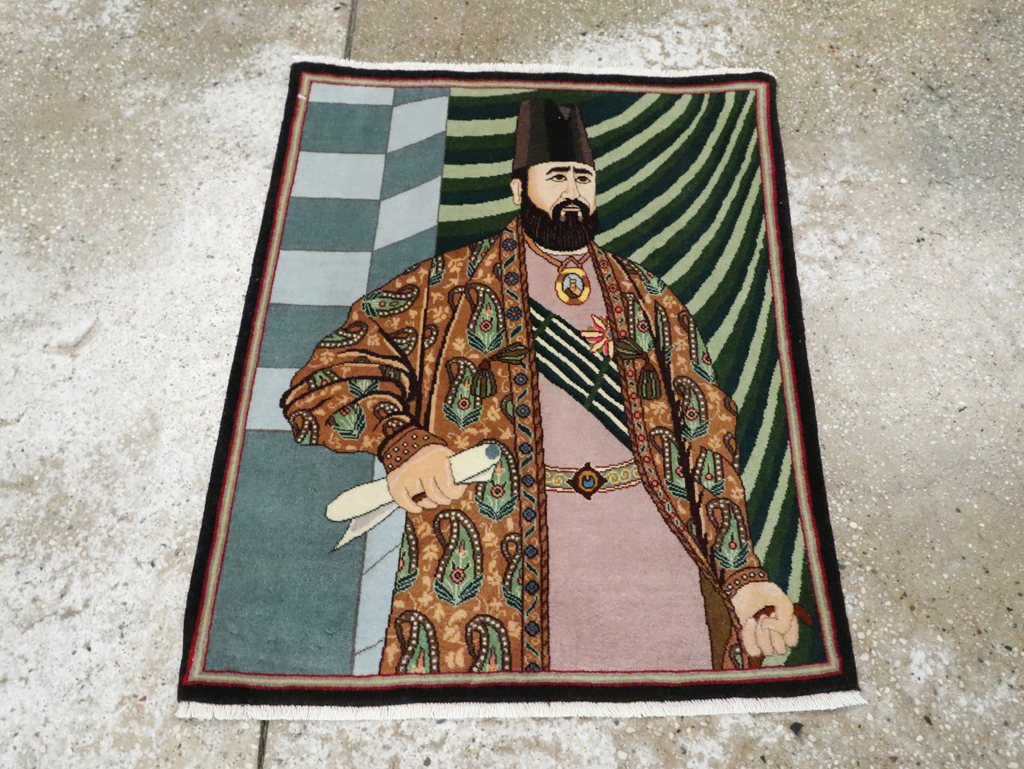 Vintage Persian Tabriz Pictorial Rug (Pair: 2 of 2), No.28094 - Gss