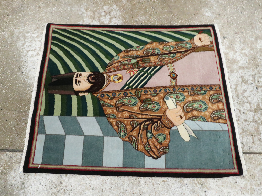 Vintage Persian Tabriz Pictorial Rug (Pair: 2 of 2), No.28094 - Gss