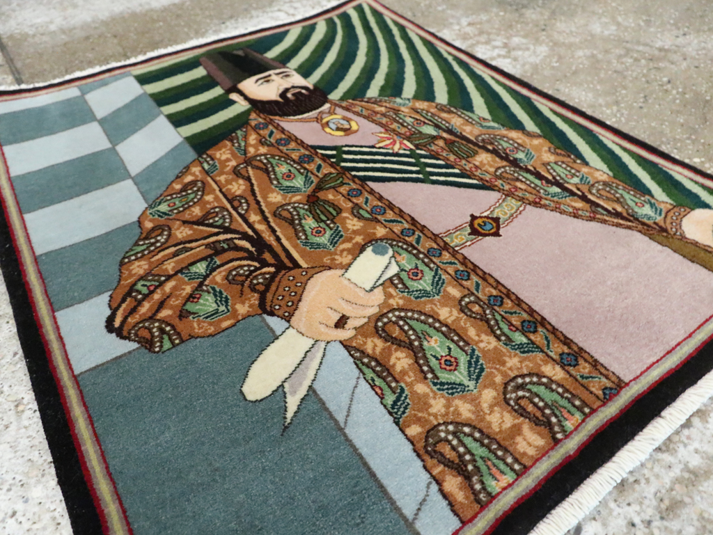 Vintage Persian Tabriz Pictorial Rug (Pair: 2 of 2), No.28094 - Gss