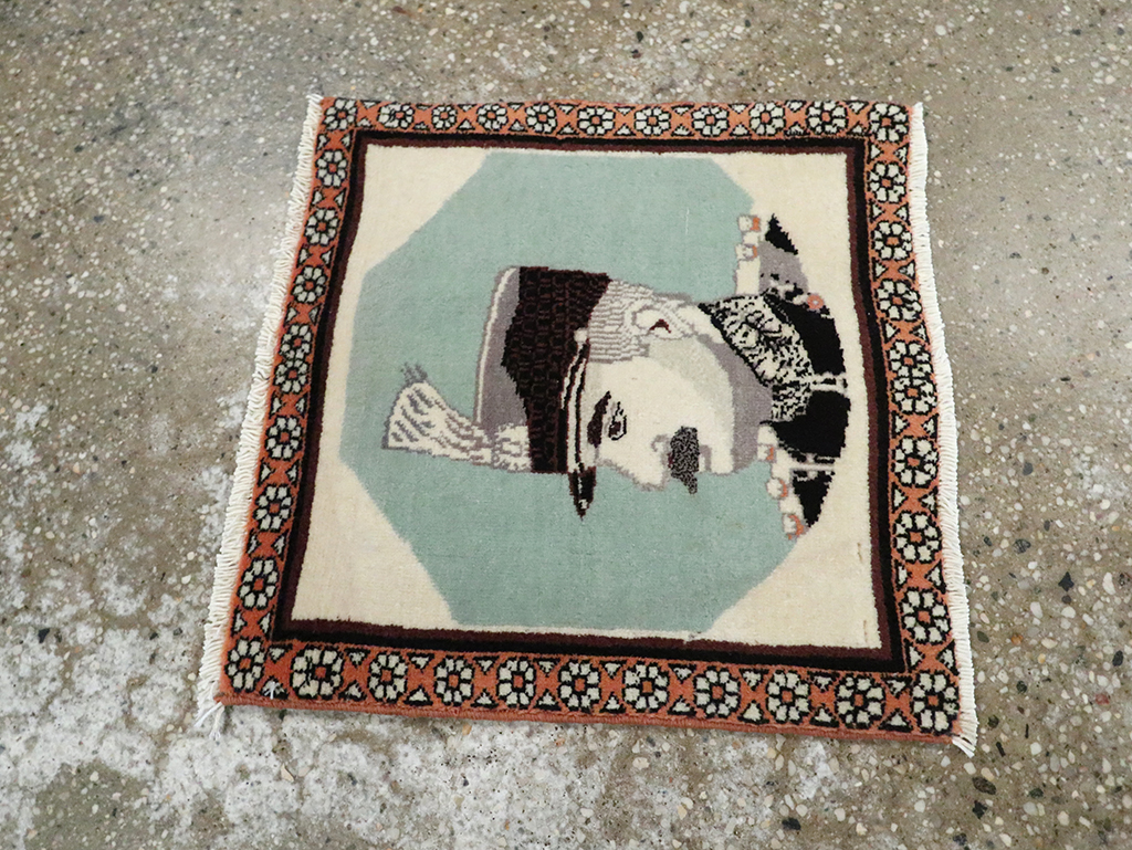 Vintage Persian Tabriz Pictorial Rug, No.28097 - Gss