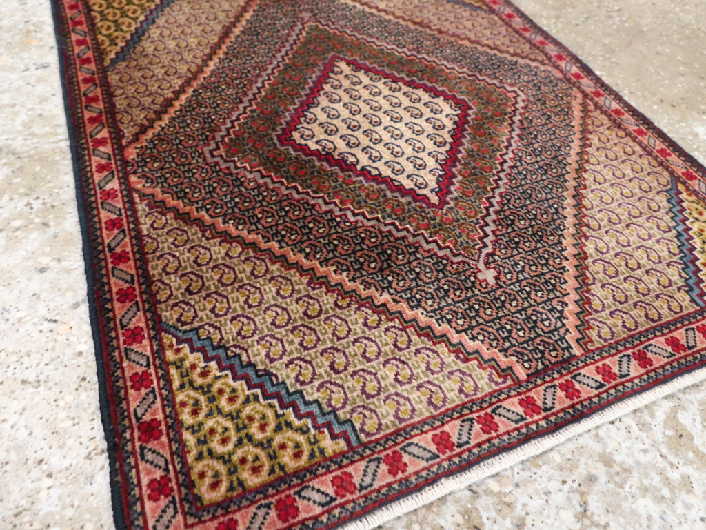 Vintage Persian Tabriz Throw Rug, No.28099 - Gss