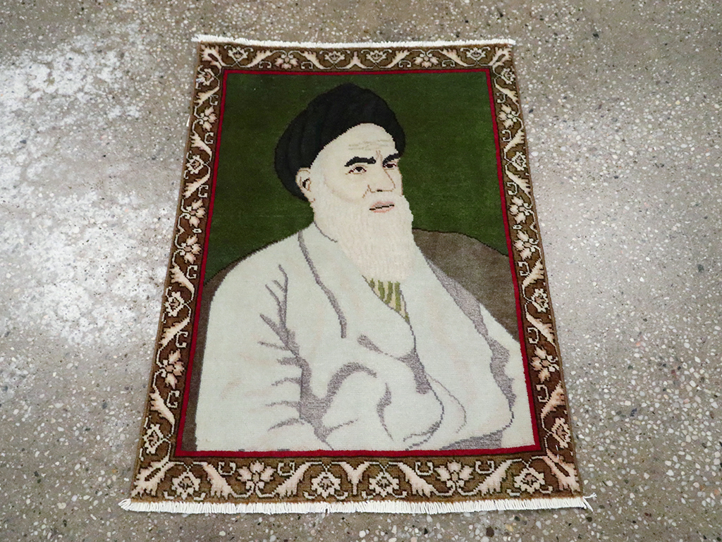 Vintage Persian Tabriz Pictorial Rug, No.28100 - Gss