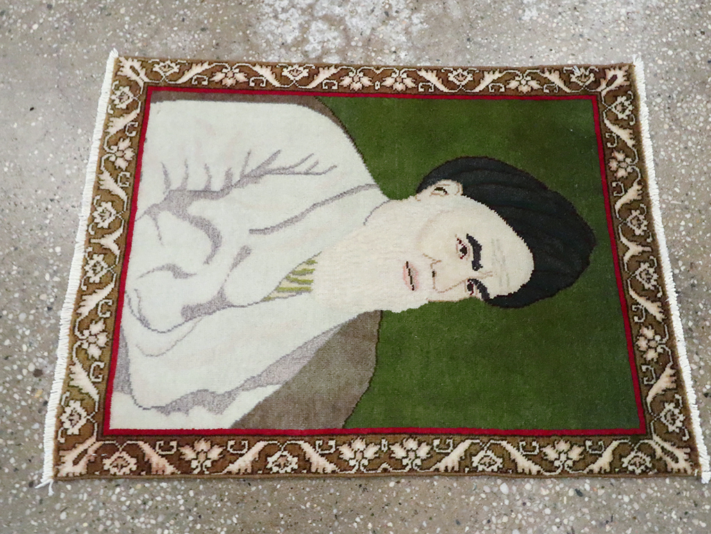 Vintage Persian Tabriz Pictorial Rug, No.28100 - Gss