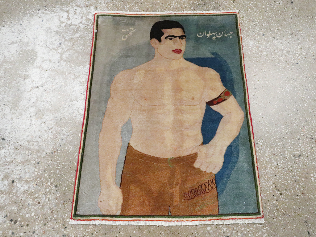 Vintage Persian Tabriz Pictorial Rug, No.28101 - Gss