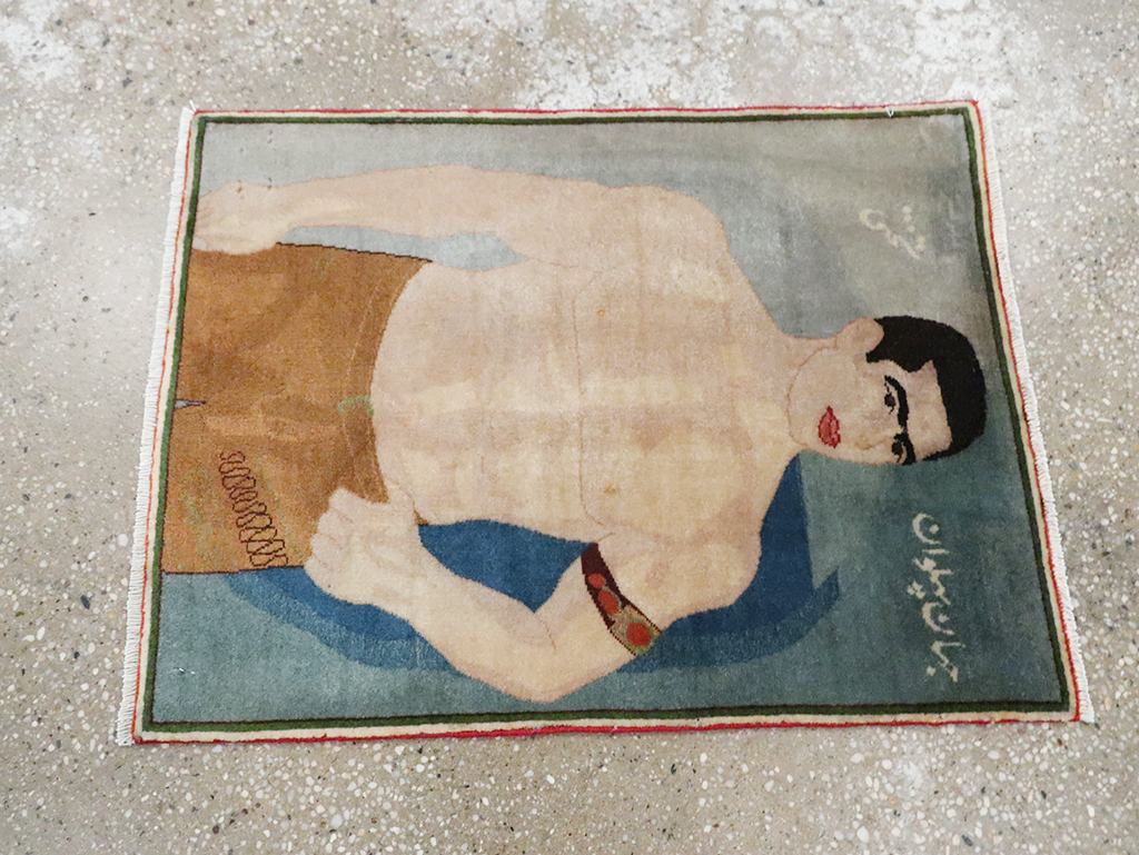 Vintage Persian Tabriz Pictorial Rug, No.28101 - Gss