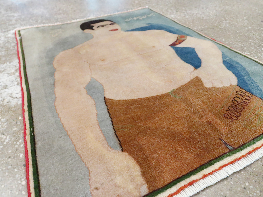 Vintage Persian Tabriz Pictorial Rug, No.28101 - Gss