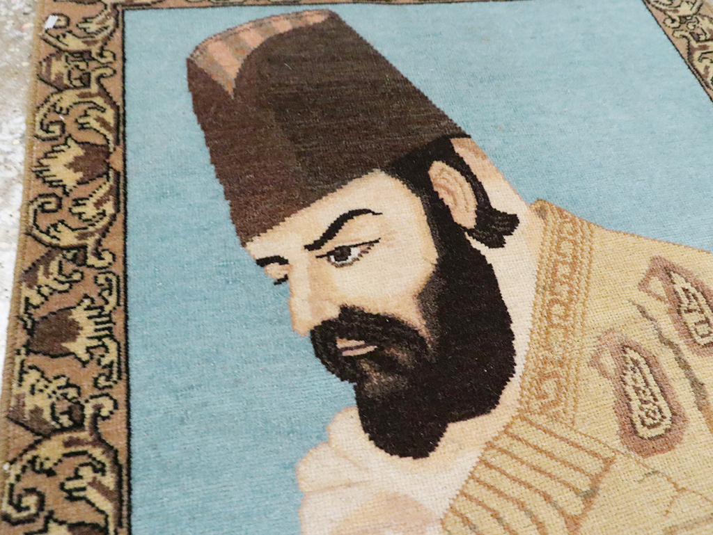 Vintage Persian Tabriz Pictorial Rug, No.28102 - Gss