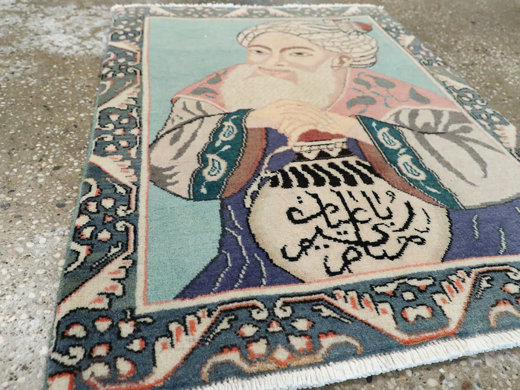 Vintage Persian Tabriz Pictorial Rug, No.28103 - Gss